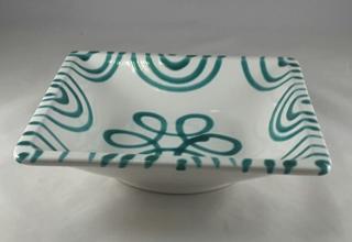Gmundner Keramik-Teller/Suppe eckig 20 cm